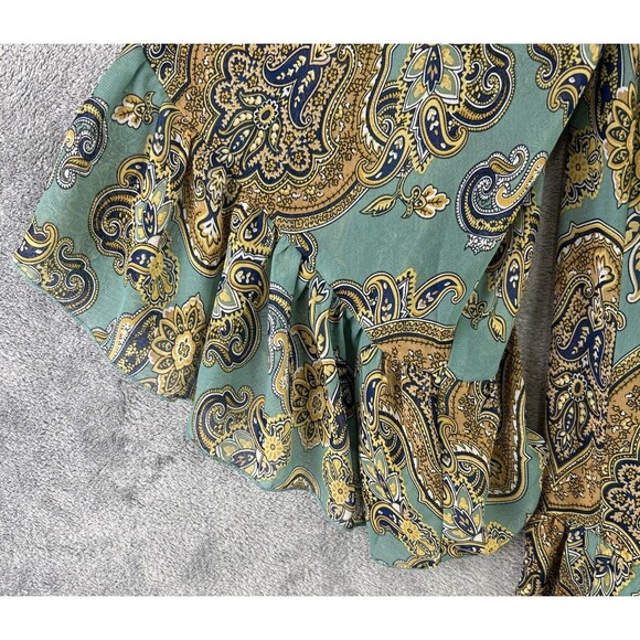 Doe & Rae Small Green Paisley Floral Dress Sheath Boho Festival Cottage *Read* - Picture 12 of 14